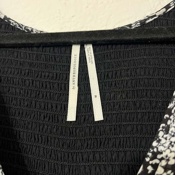 Anthro Maeve Black Floral Tiered Midi Dress Ruffle Boho Cottagecore Sleeveles M - Picture 5 of 7